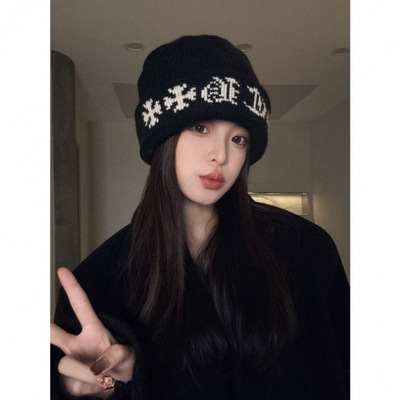 秋冬女护耳堆堆针织毛线帽显脸小