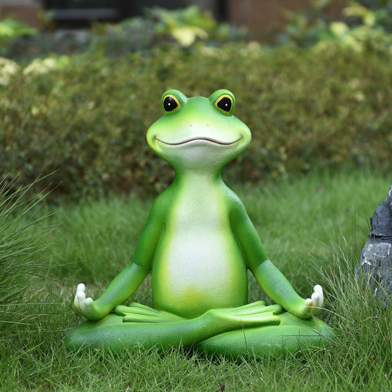 户外花园仿真瑜伽青蛙公园庭院阳台别墅创意动物雕塑造景装饰摆件