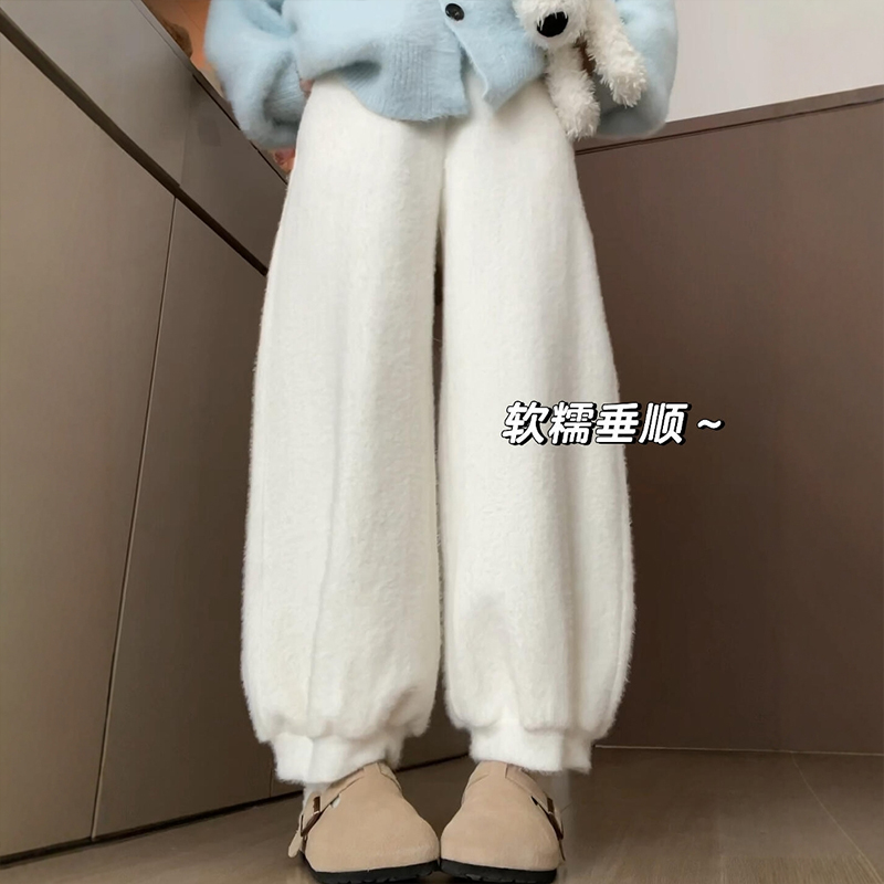 小个子休闲裤今年流行梧桐裤加绒软糯气球花苞裤大码女装秋冬穿搭