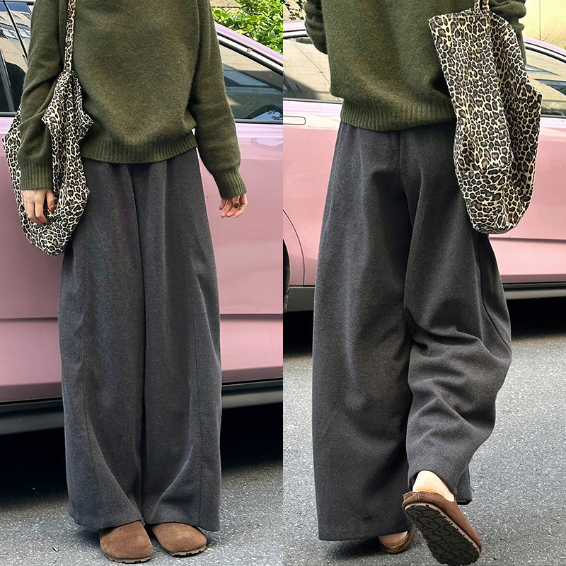 自带慵懒感的秋冬毛呢裤~