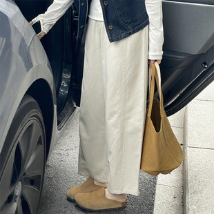 大码 女款 女装 梨形报恩裤 子 日系米白色小个子工装 九分休闲奶奶裤 裤