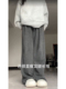 胖妹妹mm梨形身材宽松阔腿裤 灰色休闲裤 大码 春夏糯米裤 女2026新款