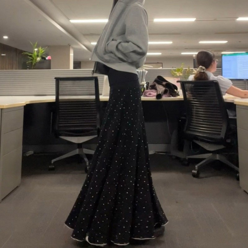 2026新款今年流行爆款女装大码冬黑色波点鱼尾长裙梨形伯克利裙子,女装/女士精品,半身裙,淘宝优惠券,粉丝福利购,淘宝优惠卷