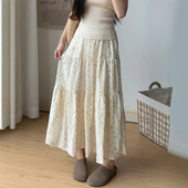 大码 春夏季 胖mm长裙子小个子蛋糕裙 碎花半身裙女2026新款 白色韩式