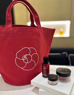 红山茶花环保购物袋红色大容量手提包单肩包专柜化妆包会员赠品包