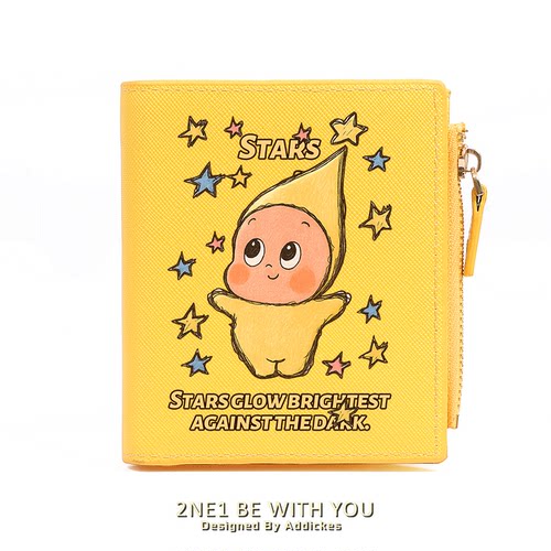 星星人可爱卡通短款零钱包卡包