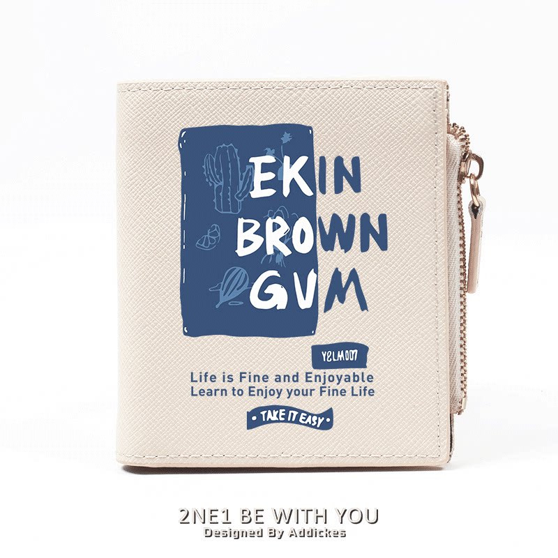 个性创意日系可爱潮钱包短款女学生青年两折ins风小众设计零钱包