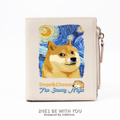 梵高星空联名Doge柴犬钱包