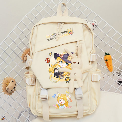 猫四月与精灵传说周边双肩书包