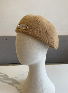 帽子女前进帽潮流时尚贝雷帽小铁标鸭舌帽可反戴百搭休闲英伦风