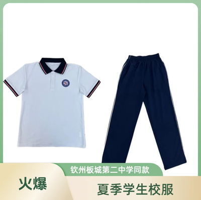 钦州板城第二中学同款校服中学生夏季运动套装短袖男女款秋季套装