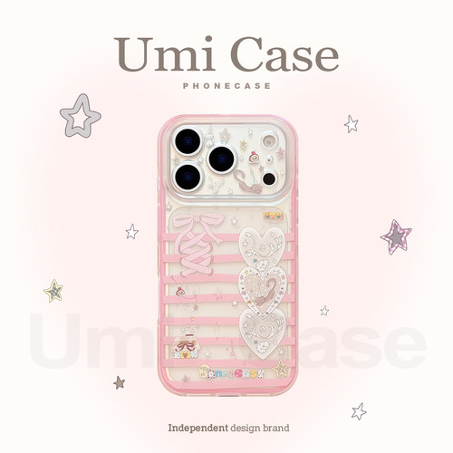 ins风粉蝴蝶结iPhone防摔手机壳