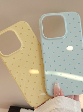 韩风ins风撞色波点适用苹果16手机壳iphone17新款15pro女款14小清新12男女15全包13软壳16promax简约个性