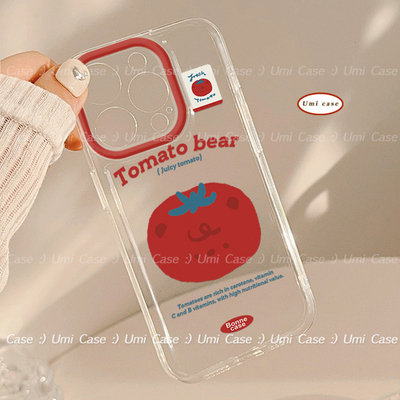 小众ins可爱趣味番茄标签适用苹果17promax手机壳iphone17新款14pro女款12透明个性创意卡通11全包xr软壳16男