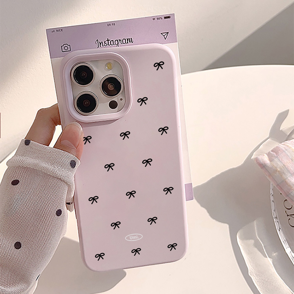 ins风日韩风蝴蝶结适用苹果16promax手机壳iphone1