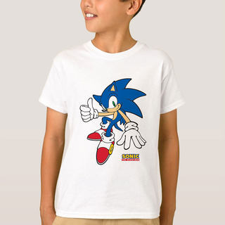 Sonic the hedgehog刺猬索尼克电影周边短袖T恤衣服纯棉音速小子