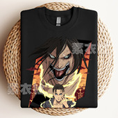 进击 titan米卡莎兵长艾伦T恤纯棉 巨人短袖 动漫周边attack