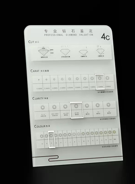 钻石4C牌裸钻鉴定切工分级道具