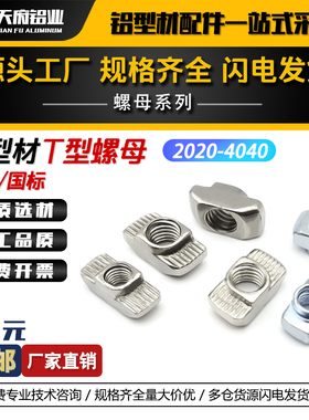 铝型材配件T型螺母20/30/40/45不锈钢滑块螺母