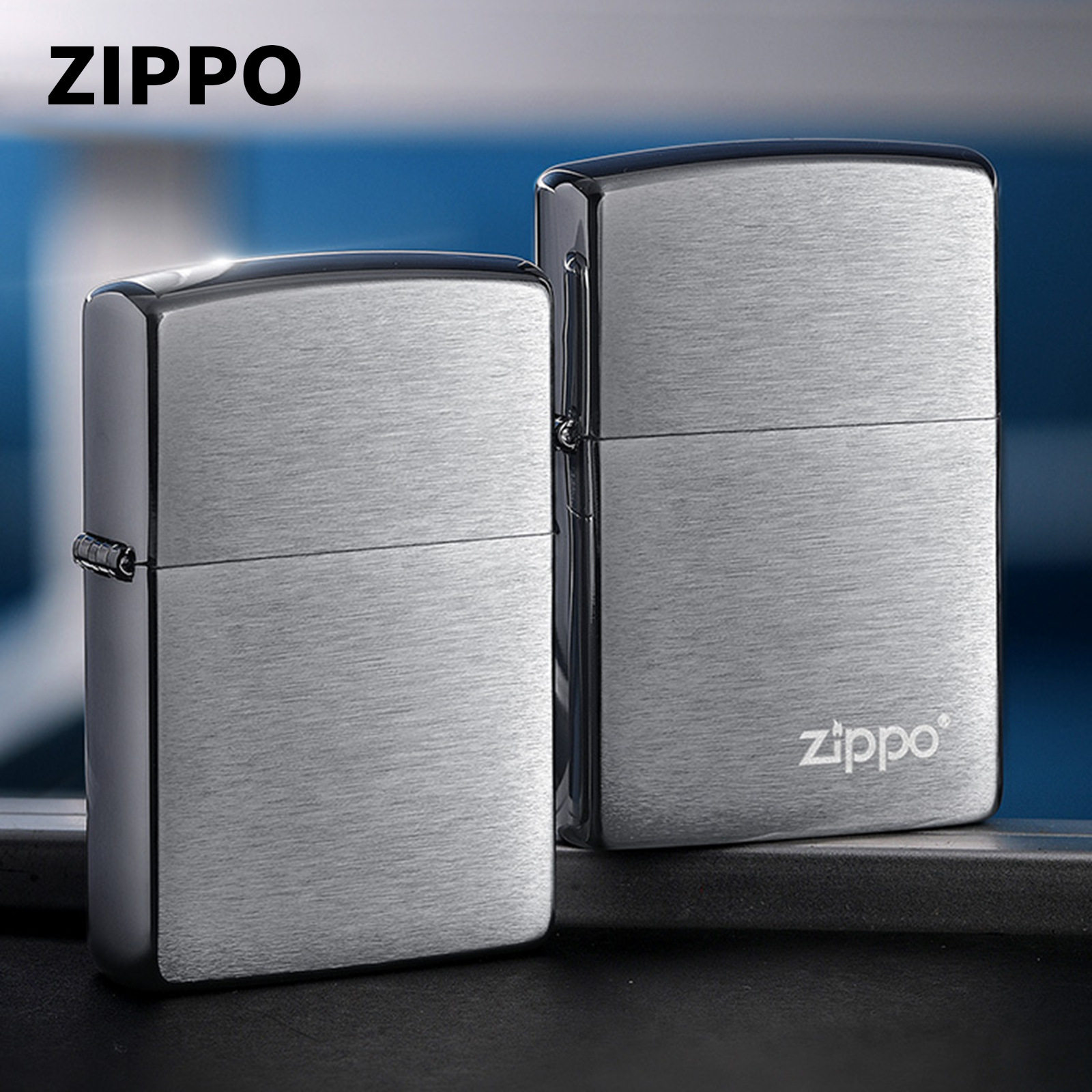 Zippo芝宝正品防风煤油砂轮打火机200拉丝经典复古款送礼批发