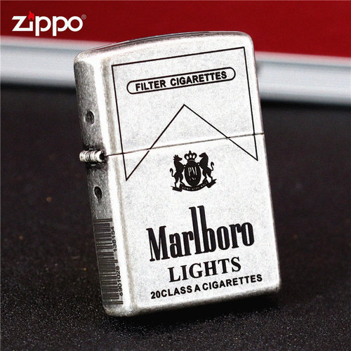 zippo打火机纯铜万宝路免费刻字