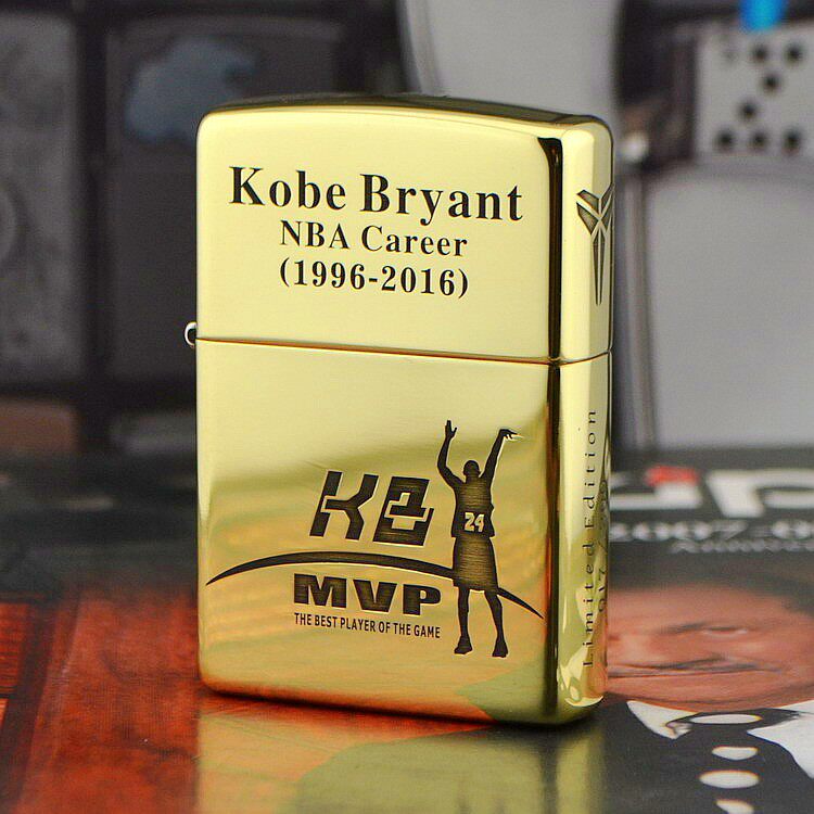 打火机zippo正版限量 纯铜古银 NBA 湖人科比24号黑曼巴 男刻字