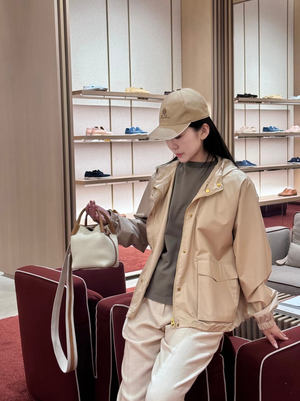 LP轻奢意大利秋季休闲小个子宽松连帽风衣女设计感外套女夹克衣服