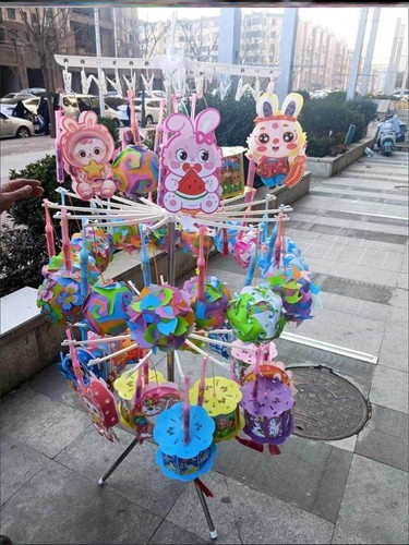 网红灯笼小饰品七层带轮子围巾架