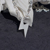 Seven summer Silver] 925 Sterling Silver Necklace manual customized men and women lovers Lightning Pendant Europe and America clavicle wire drawing