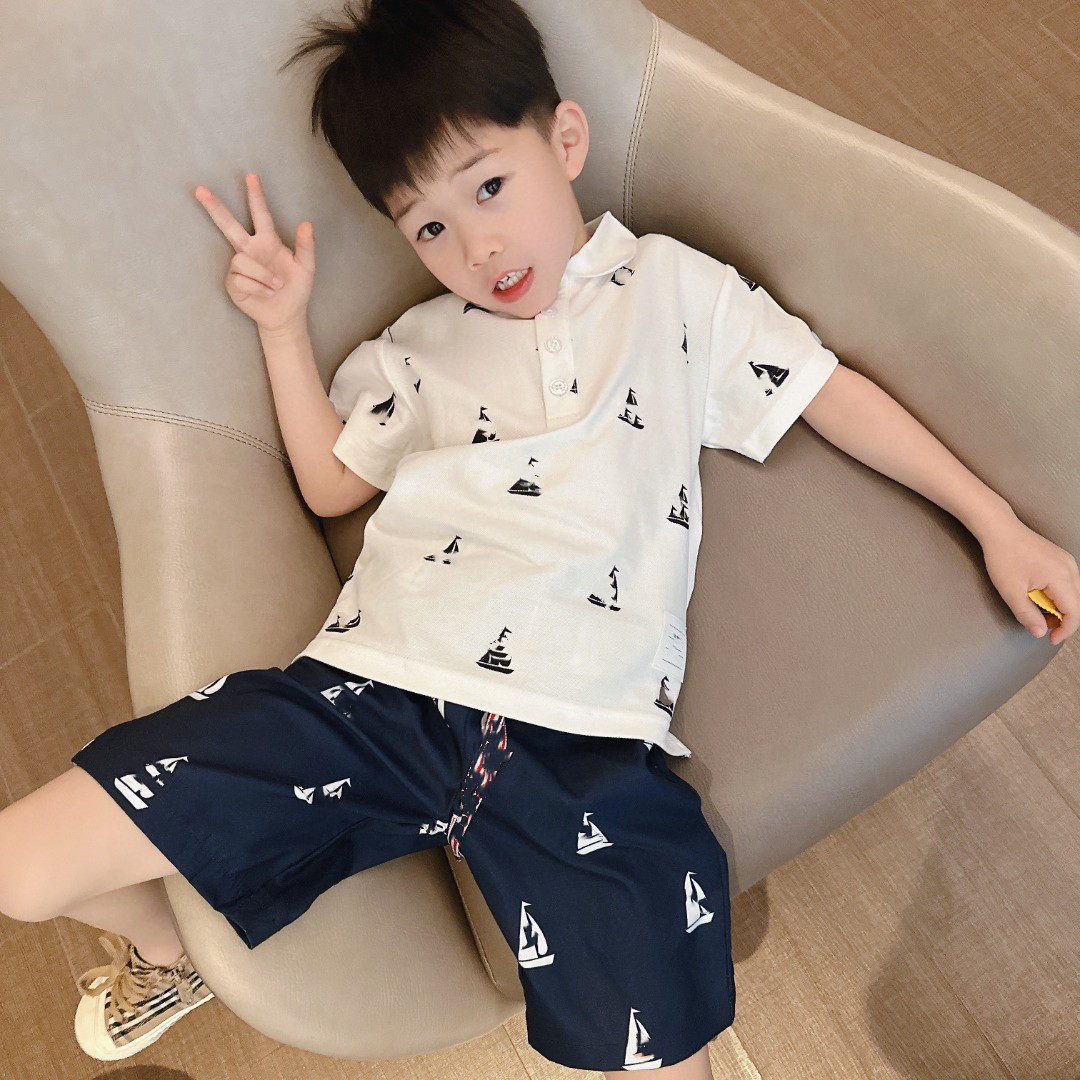 定制帆船图案黑白拼色儿童polo衫气质简约男女童宝宝短袖上衣全棉,童装/婴儿装/亲子装,儿童POLO衫,淘宝优惠券,粉丝福利购,淘宝优惠卷