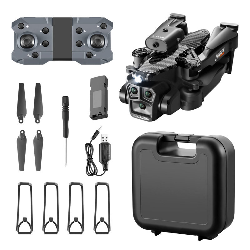 K10MAX 3개 카메라 전자적으로 조정 가능한 렌즈 드론 장애물 회피 광학 흐름 포지셔닝 4축 원격 제어 항공기 장난감 드론