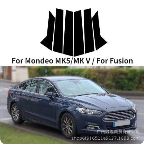 适用福特fusion蒙迪欧Mondeo车窗装饰亮黑色中柱贴2008-2023年