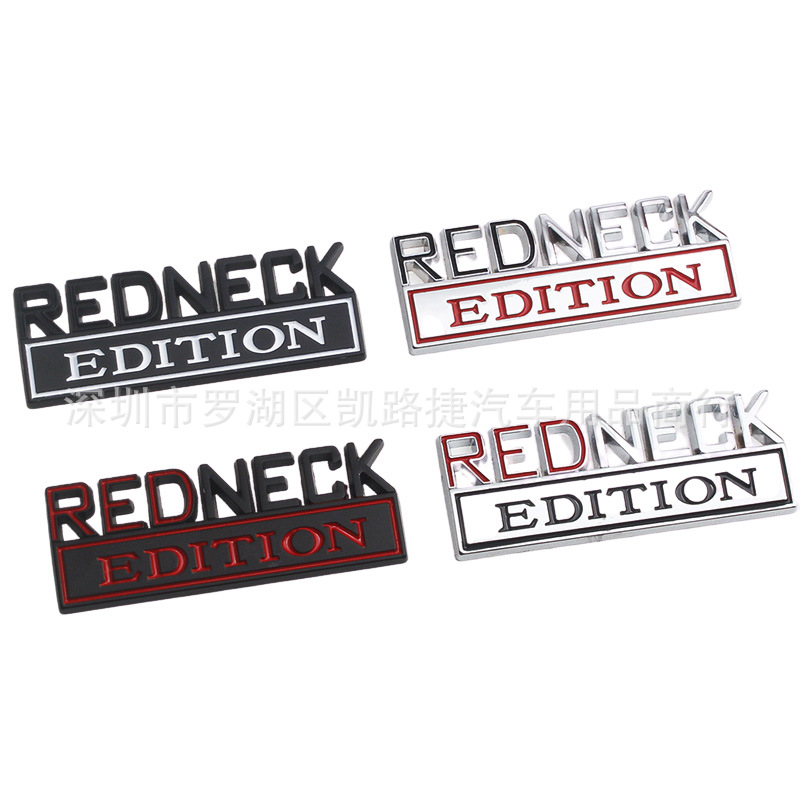 适用于jeep越野改装侧门贴redneck车标redneck edition小号金属贴