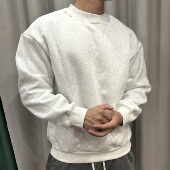 秋冬380g大码 重磅宽松圆领卫衣男运动健身显壮上衣廓形套头衫 外套