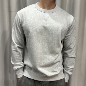 秋冬纯棉运动健身卫衣男重磅纯色修身休闲训练健身内搭打底长袖