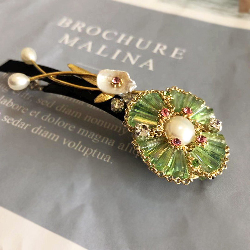 原创天然公主风顶夹清新高端卡子