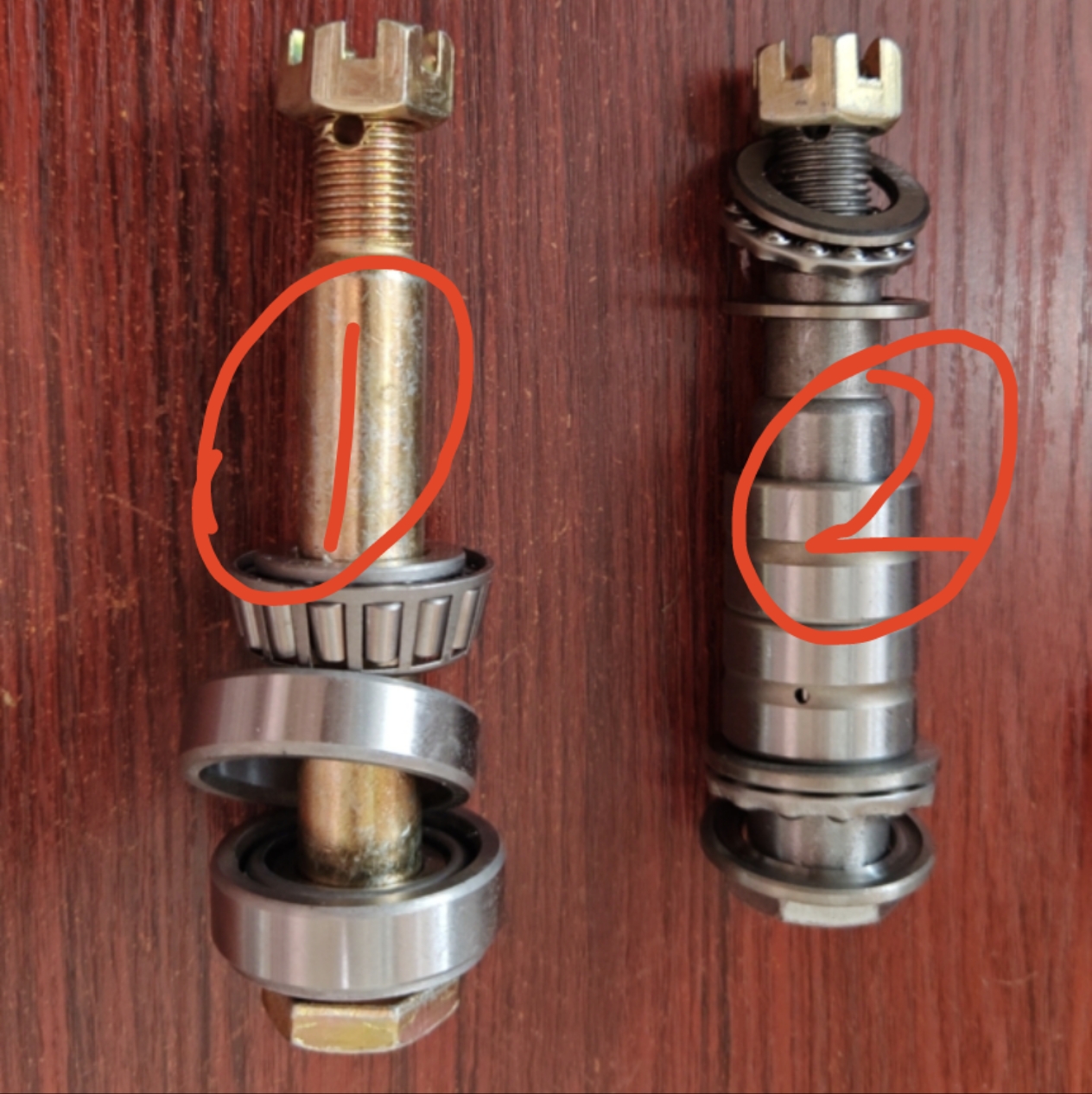 电动四轮车羊角轴配件底盘转向羊角销子30203轴承王子款轴销包邮