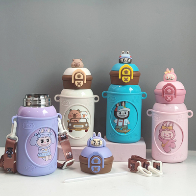 新款儿童保温杯双饮杯卡通可爱