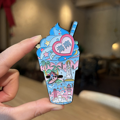 海南文创冰箱贴冰激凌金属冰箱贴 海口三亚纪念品 磁性冰箱贴