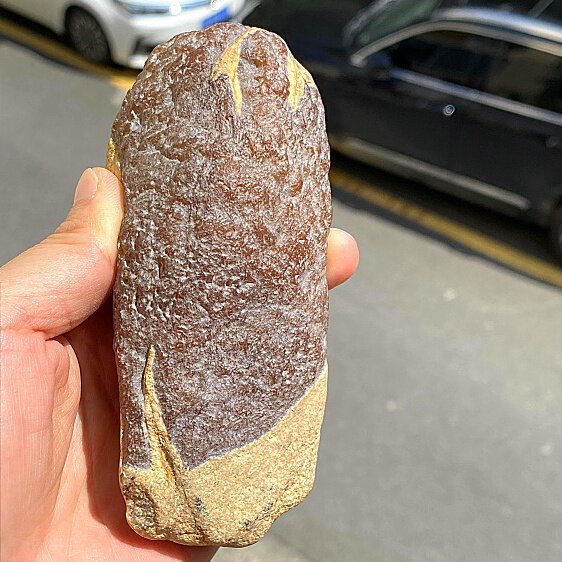 老坑大马坎红翡黄翡翡手把件大牌子开大窗天然翡翠毛料色料雕刻