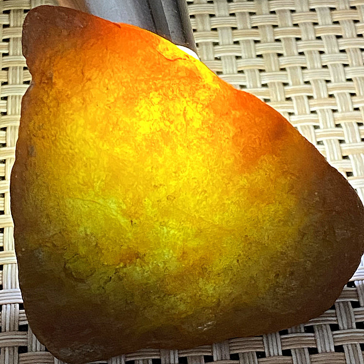 特】大马坎去皮明料黄翡双彩色料牌子挂件吊坠天然翡翠原石吊坠