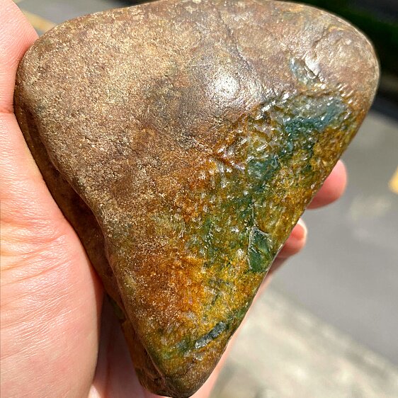 老坑大马坎水石黄加绿飘绿色花黄翡开窗天然缅甸翡翠原石毛料色料