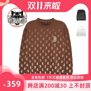 韩国MLB正品男女情侣经典渐变老花卫衣新款圆领运动休闲套头上衣