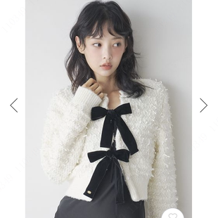 LilyBrown国内专柜直发蝴蝶结针织短开衫LWND264243吊牌价910