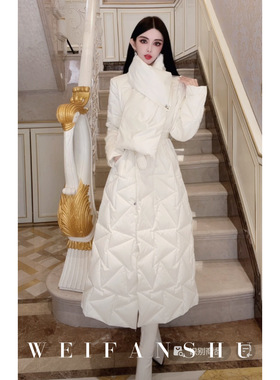 凡舒轻奢 沐光前行2025年秋冬新款时髦保暖长款95白鹅绒外套百搭
