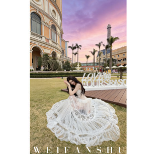 凡舒轻奢 倾城背影2026年春夏新款高级感宴会仙气网纱连衣裙优雅