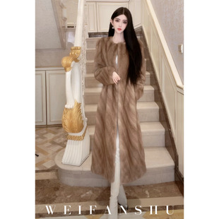 凡舒轻奢 冬夜游星2026年秋冬新款帕斯条本色全抽刀水貂外套高级