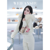 奶油起司2025年秋冬新款 连帽短款 休闲套装 凡舒轻奢 外套&裤 子气质