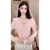 设计感挂脖蝴蝶长袖 凡舒轻奢 初春手帐2026年春夏新款 上衣百搭