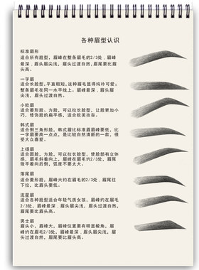 化妆眉毛脸型眼影练习本